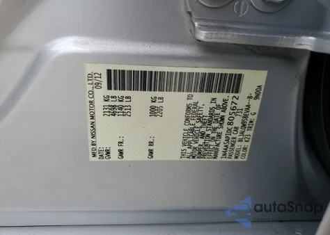 2013 Nissan Maxima S from USA, damaged, VIN 1N4AA5AP1DC805672